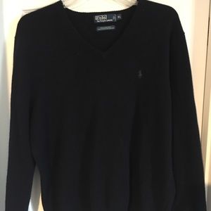 Polo Ralph Lauren navy blue v neck sweater XL
